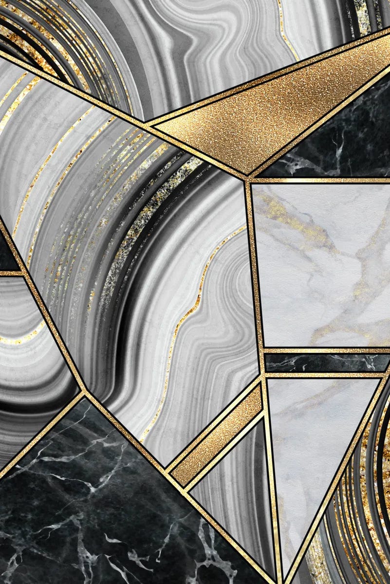 Tablou Canvas - Gold & Black Abstract 10 - Zibo.ro