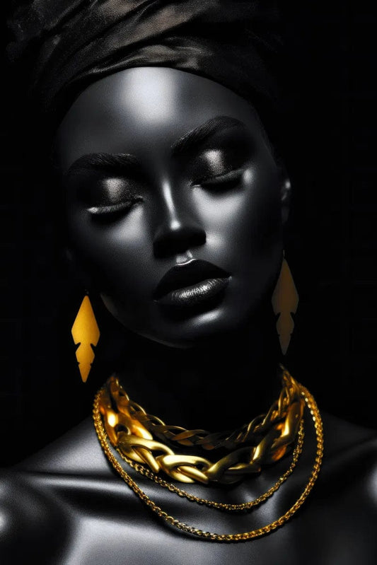 Tablou Canvas - Eleganta Aurie si Neagra 75