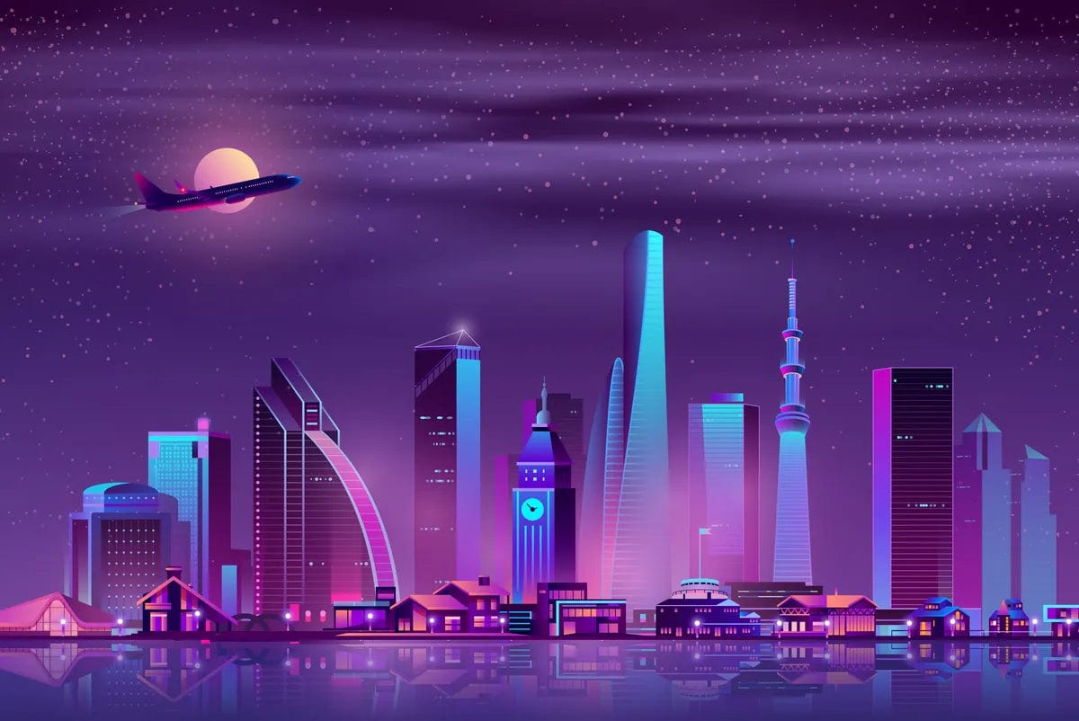 Tablou Canvas - Peisaj Citadin Abstract 7