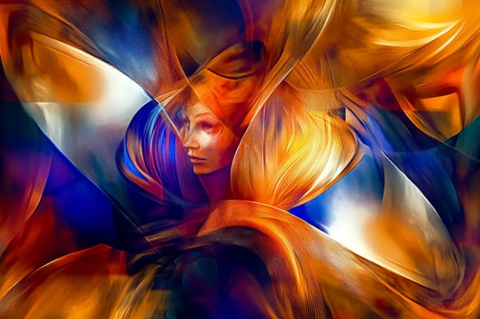 Tablou Canvas - Reflexii Abstracte cu Chip Feminin