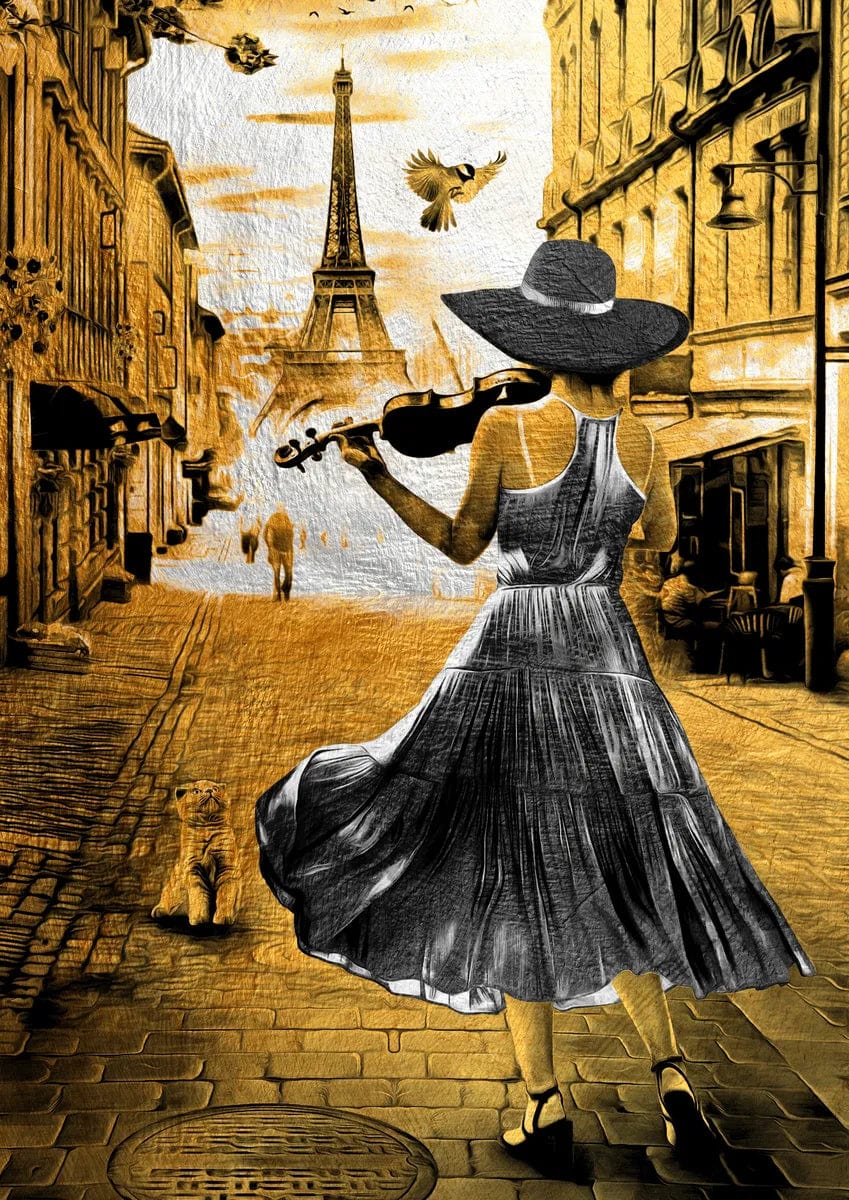 Tablou Canvas - Gold & Black Elegance