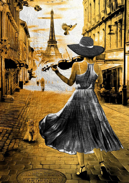 Tablou Canvas - Gold & Black Elegance