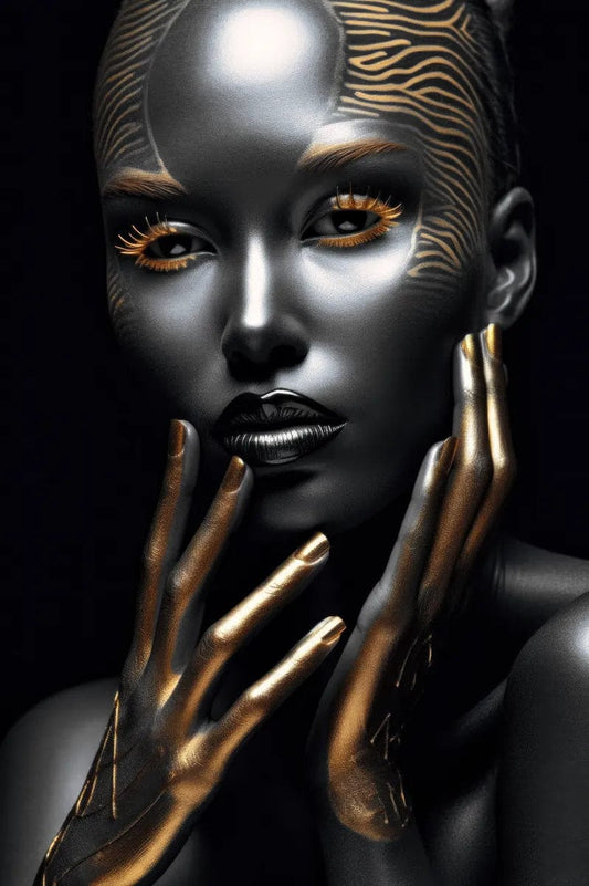 Tablou Canvas - Gold&Black 76