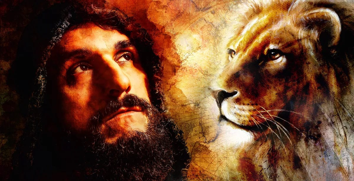 Tablou Canvas - Samson si leul