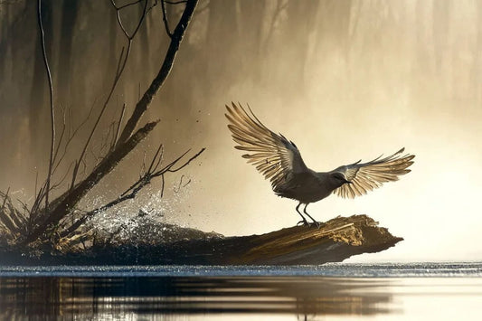 Tablou Canvas - Eleganta unei Pasari pe Rau