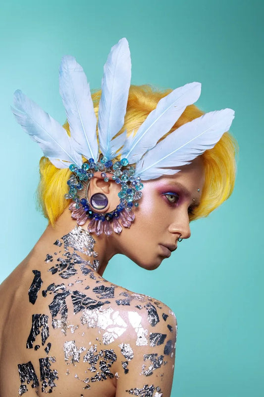 Tablou Canvas - Femeie cu cercei de fulgi