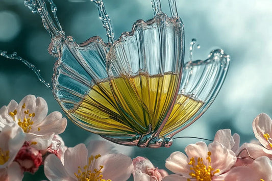 Fluture cu aripi transparente