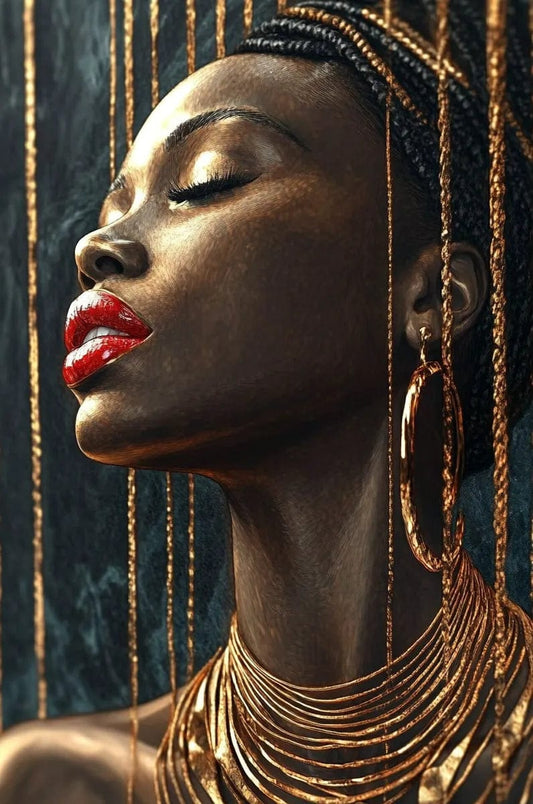 Tablou Canvas - Aurie si Buze Rosii