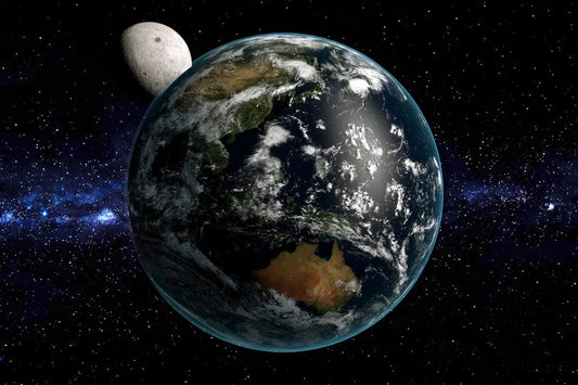 Tablou Canvas - Vedere Spatiala Planeta si Luna