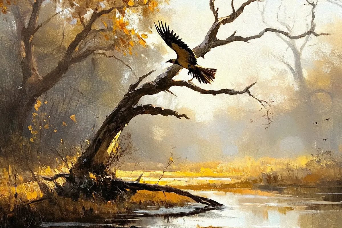 Tablou Canvas - Pasare in Mlastina