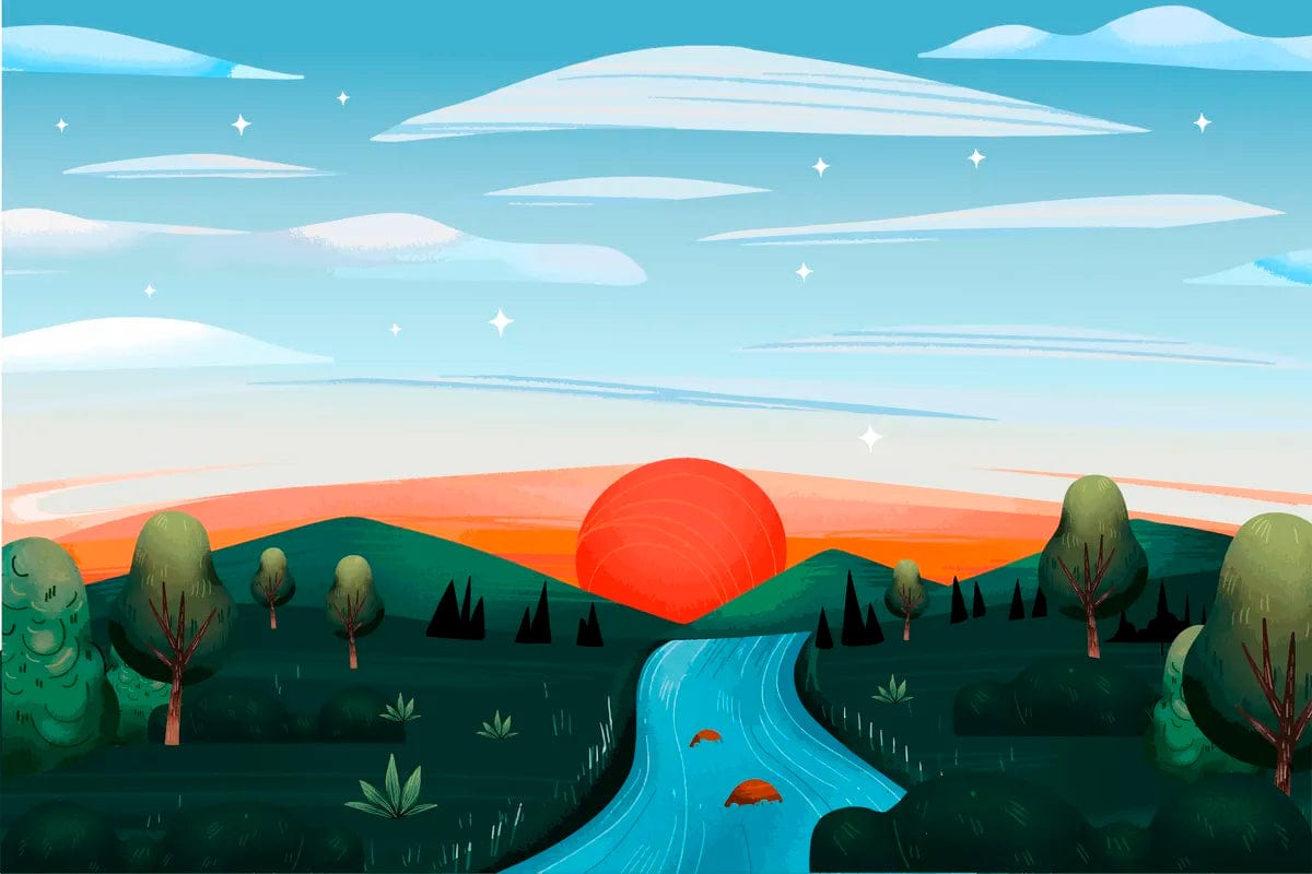 Tablou Canvas - Peisaj Digital Elegant