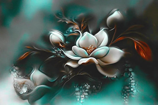 Tablou Canvas - Floare Alba 3D