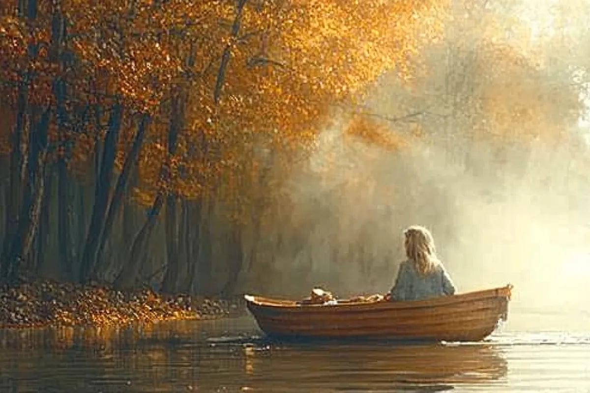 Tablou Canvas - Barca pe Râu