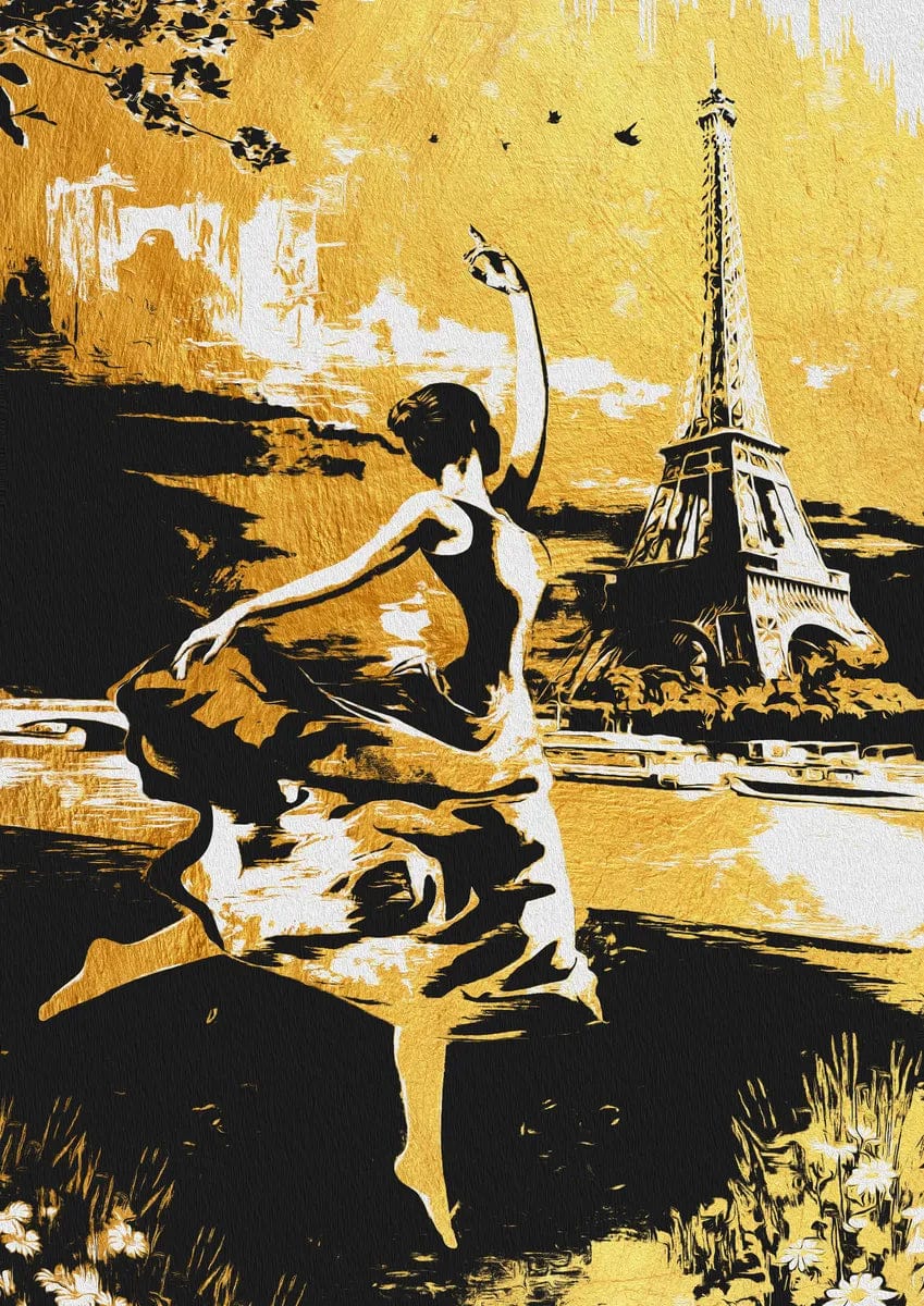 Tablou Canvas - Eleganta Aurie si Neagra 06