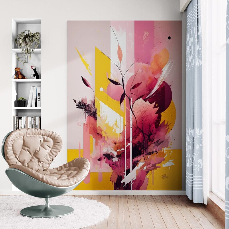 Tapet textil 1,5 X 2,2 m "Abstract art floral"