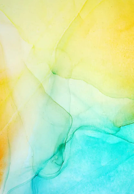 Tablou Canvas - Eleganta Vibranta Galben si Turcoaz