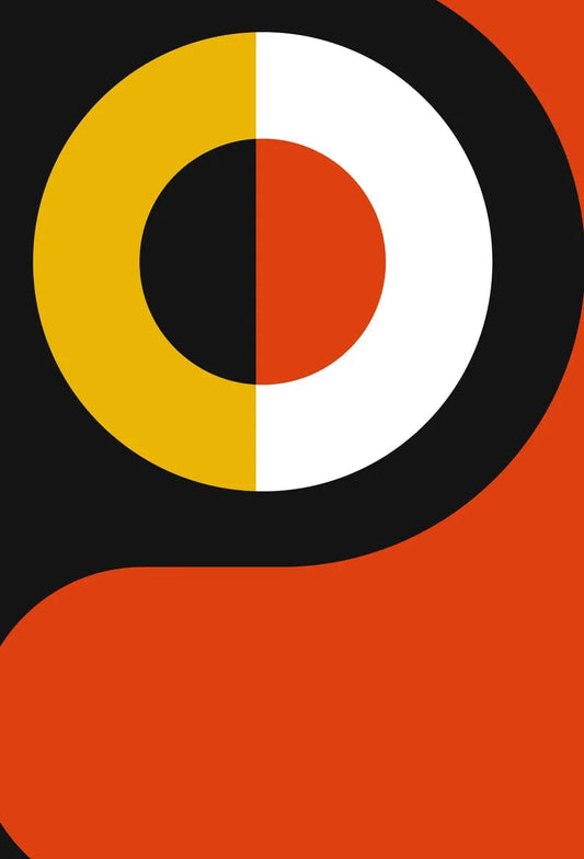 Tablou Canvas - Abstract Geometric Negru-Portocaliu