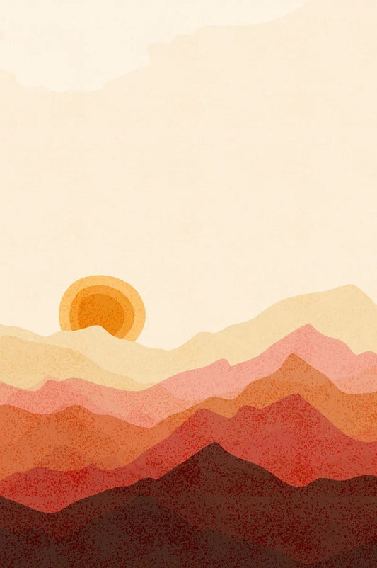 Tablou Canvas - Abstract Munti Gradient Portocaliu