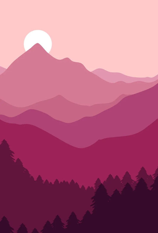 Tablou Canvas - Abstract Munti Roz