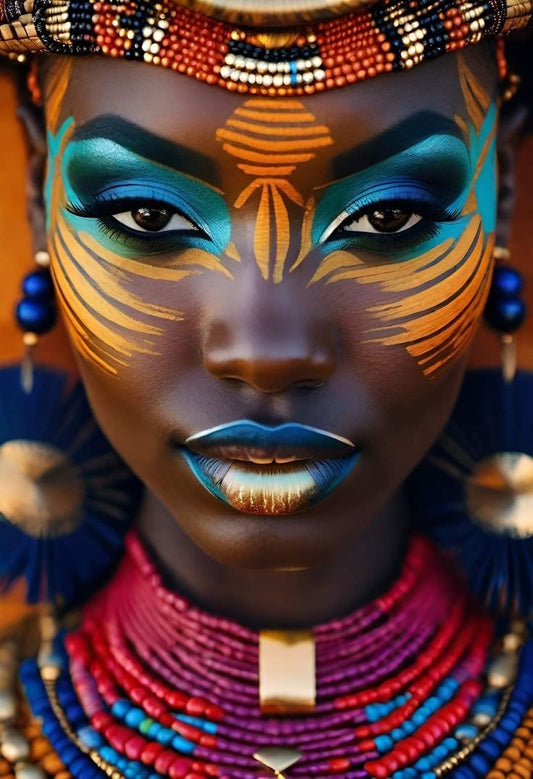 Tablou Canvas - Africana cu podoabe