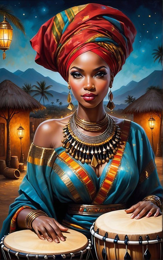 Tablou Canvas - Africana delicata cu turban