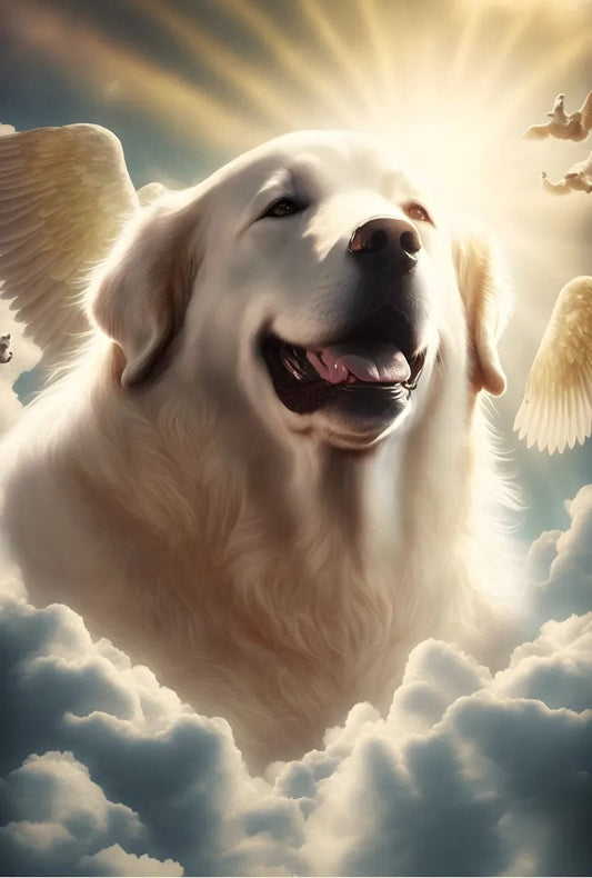 Tapet textil pentru camera copilului "Angel dog" - 1,5 X 2,2 m