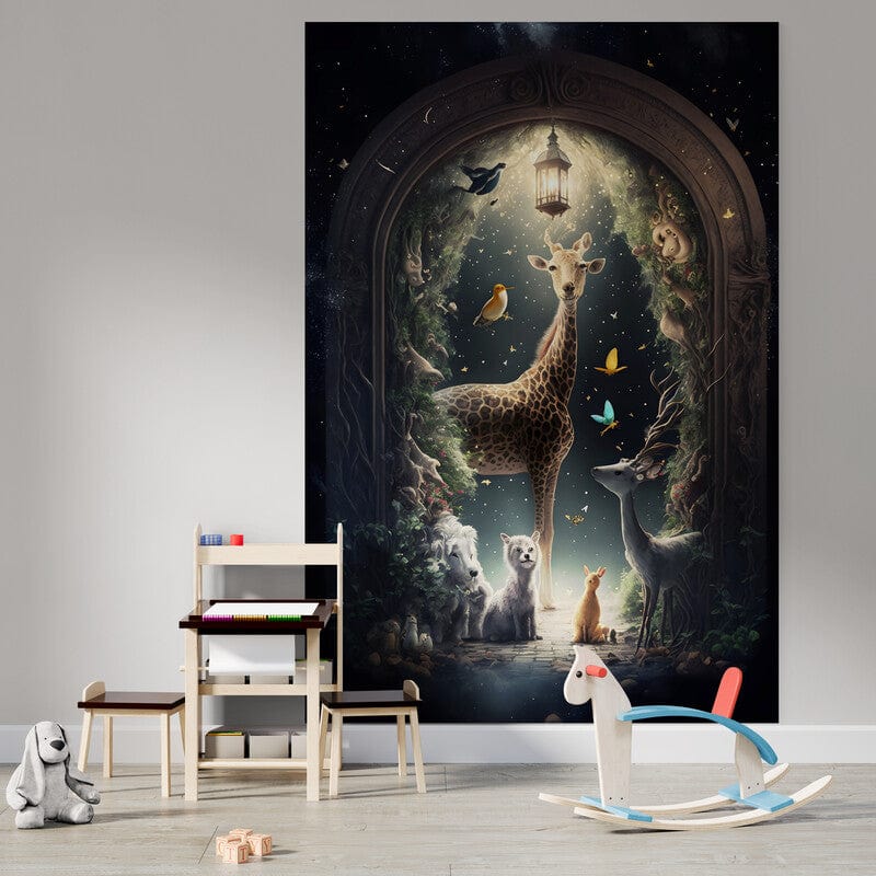 Tapet textil pentru camera copilului Beautiful giraffe -  1,5 X 2,2 m
