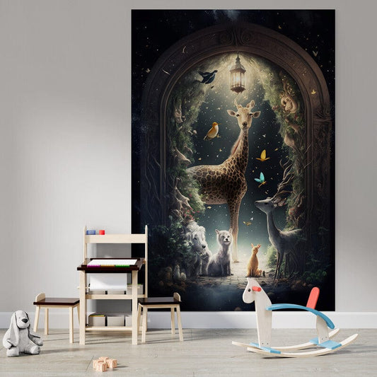 Tapet textil pentru camera copilului Beautiful giraffe -  1,5 X 2,2 m