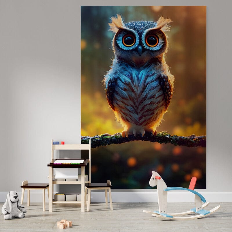 Tapet textil pentru camera copilului "Big eyes owl" -  1,5 X 2,2 m (Copy)