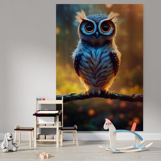 Tapet textil pentru camera copilului "Big eyes owl" -  1,5 X 2,2 m (Copy)