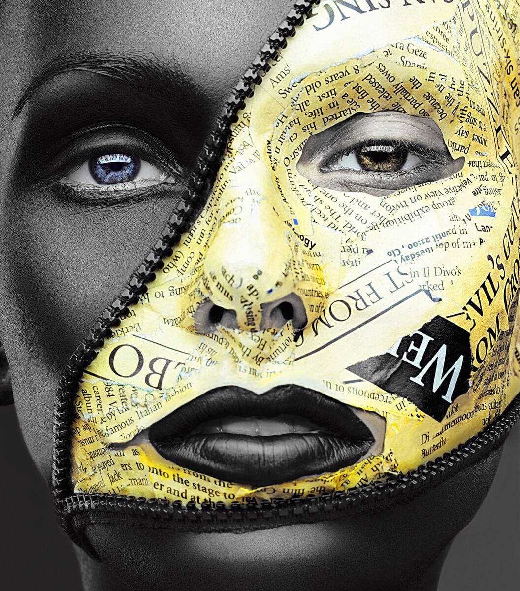 Tablou canvas -Black and yellow make-up