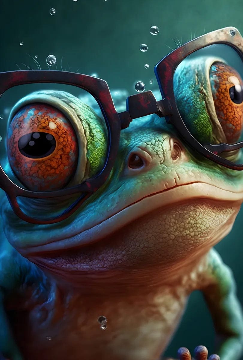 Tapet textil pentru camera copilului "Broscuta cu ochelari" - 1,5 X 2,2 m