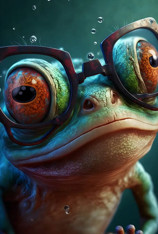 Tapet textil pentru camera copilului "Broscuta cu ochelari" - 1,5 X 2,2 m