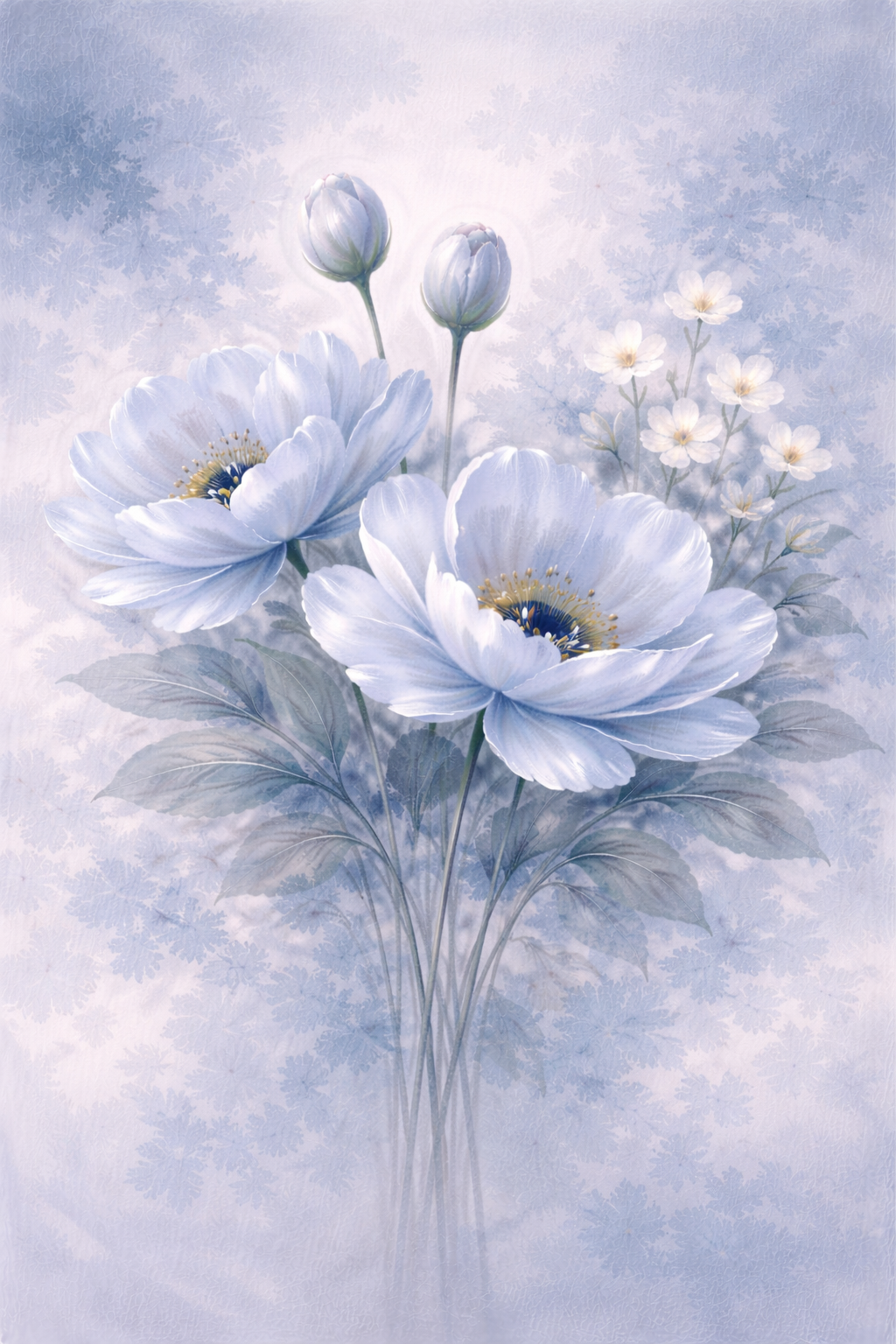 Tablou Canvas - Buchet de flori albastre delicate - Zibo.ro