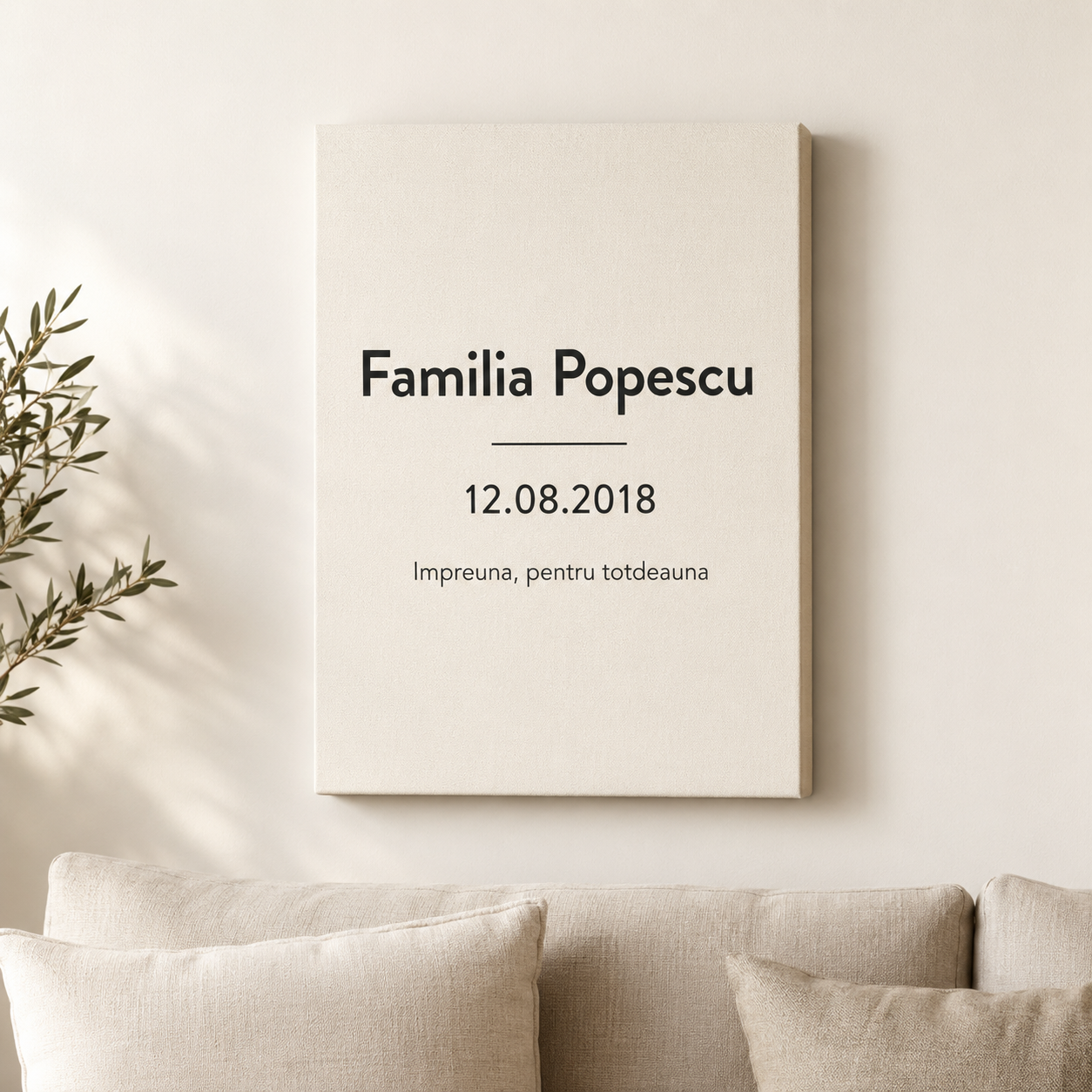 Tablou personalizat cu poza si text