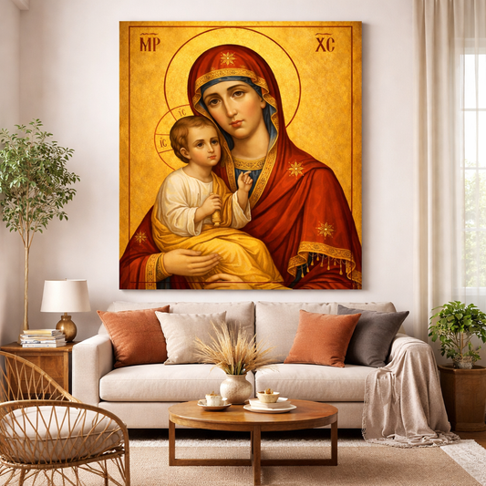 Icoana pe panza - Maica Domnului cu Pruncul