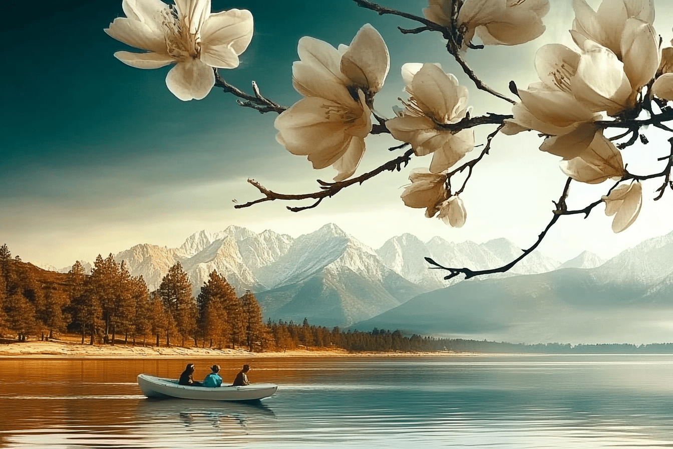 Tablou Canvas - Cu Barca pe Lac