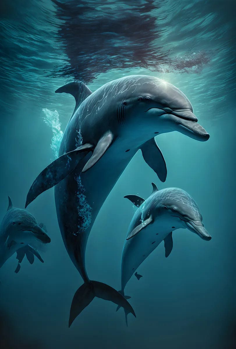 Tapet textil pentru camera copilului "Cute dolphins" - 1,5 X 2,2 m