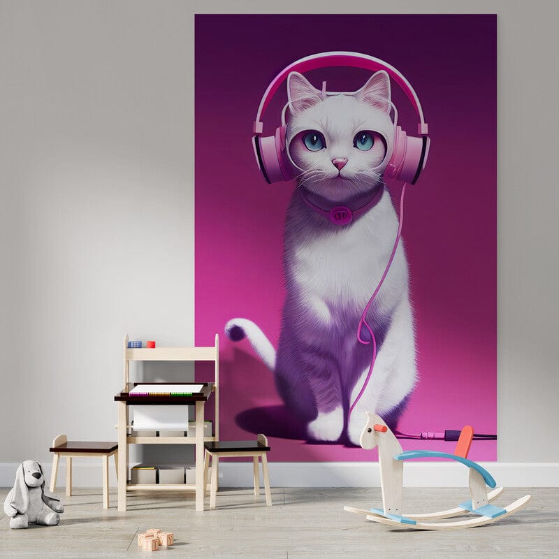 Tapet textil pentru camera copilului "Dj kitty" - 1,5 X 2,2 m