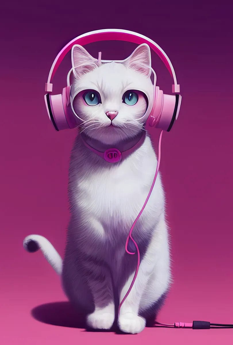 Tapet textil pentru camera copilului "Dj kitty" - 1,5 X 2,2 m