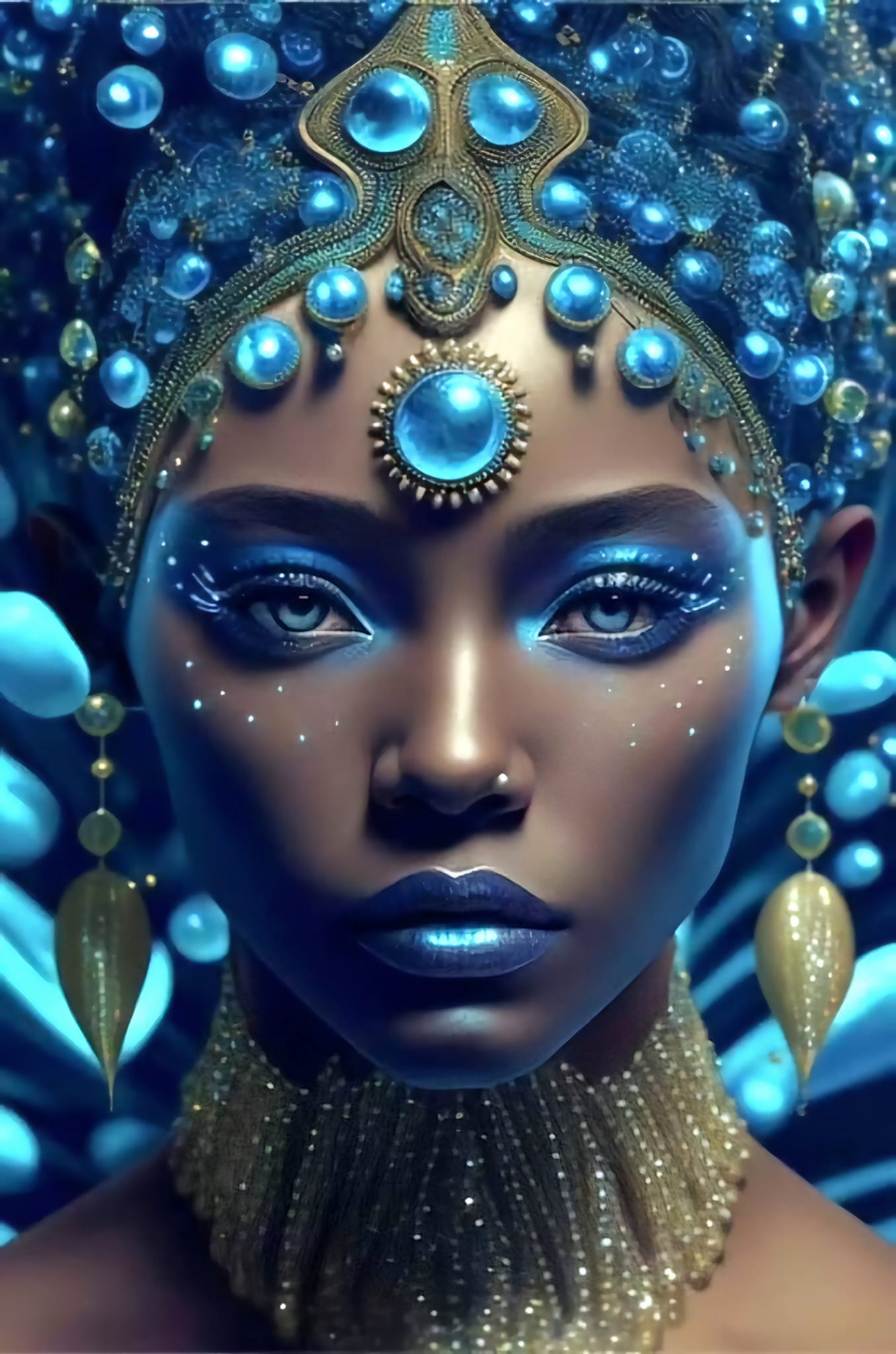 Tablou Canvas - Doamna in Albastru