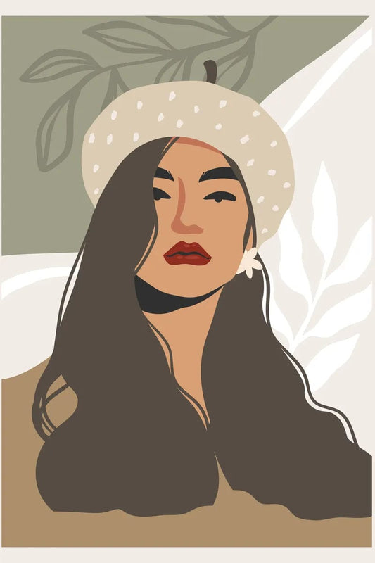 Tablou Canvas - Femeie cu Bereta