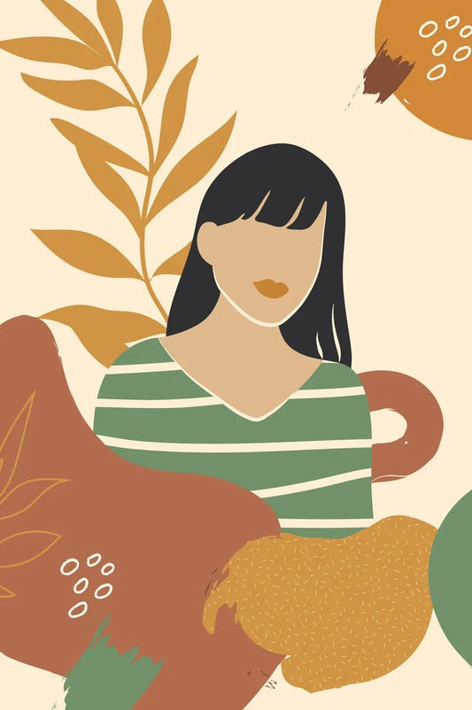 Tablou Canvas - Femeie cu Forme Geometrice