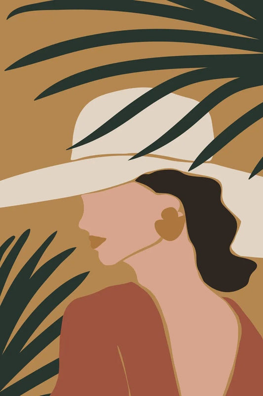 Tablou Canvas - Femeia cu Palarie Alba