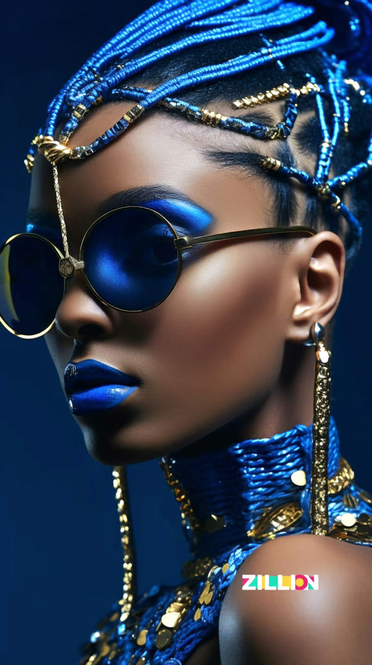 Tablou Canvas - Femeie cu par albastru