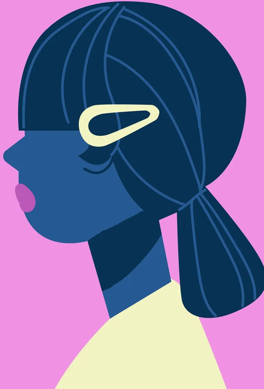 Tablou Canvas - Femeie cu Parul Albastru