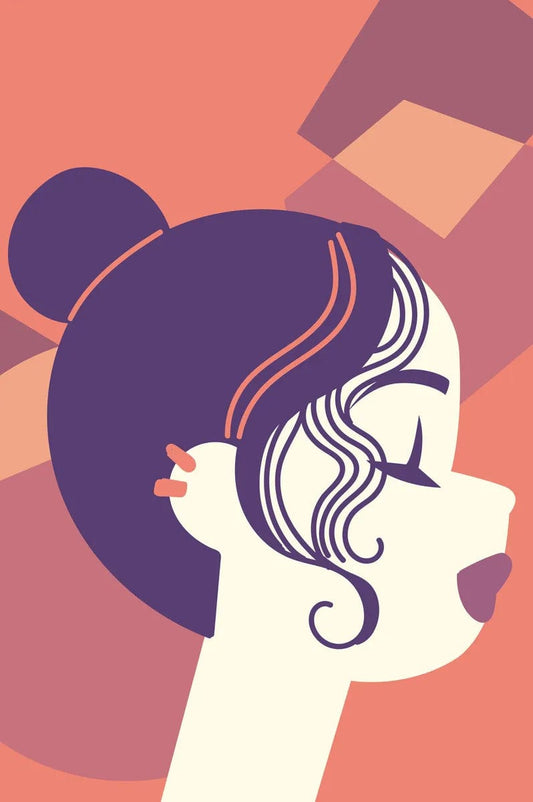 Tablou Canvas - Femeie cu Parul Mov