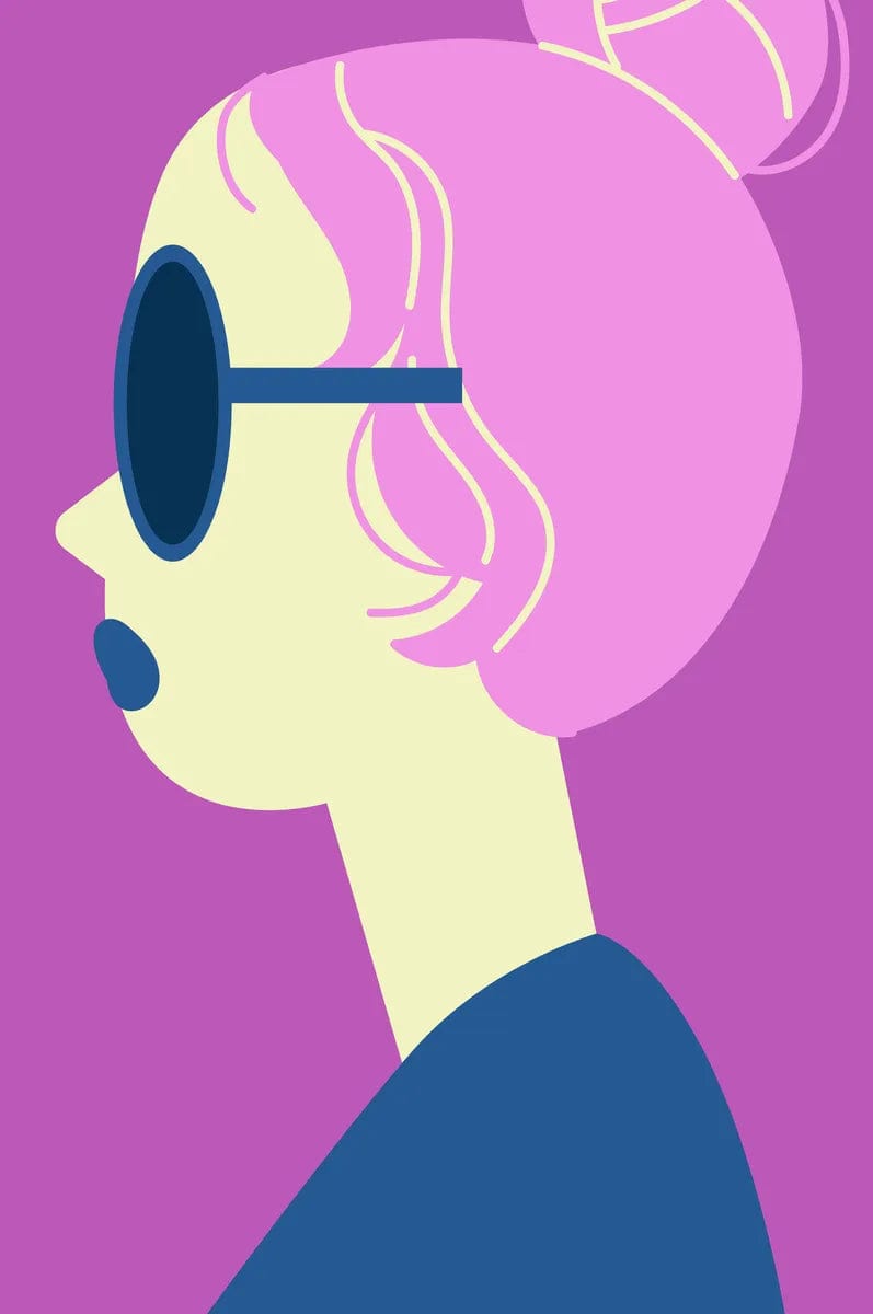 Tablou Canvas - Femme aux Cheveux Roses