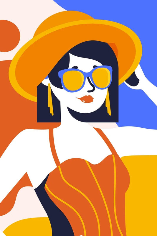 Tablou Canvas - Femeie in Costum de Baie Portocaliu