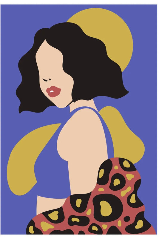 Tablou Canvas - Femeie pe fundal mov